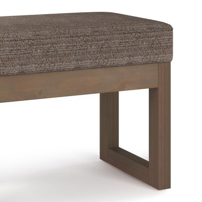 Mink Brown Tweed Style Fabric | Milltown Footstool Small Ottoman Bench