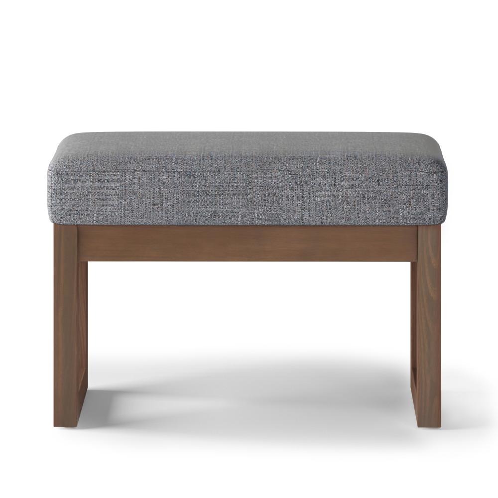 Pebble Grey Tweed Style Fabric | Milltown Footstool Small Ottoman Bench