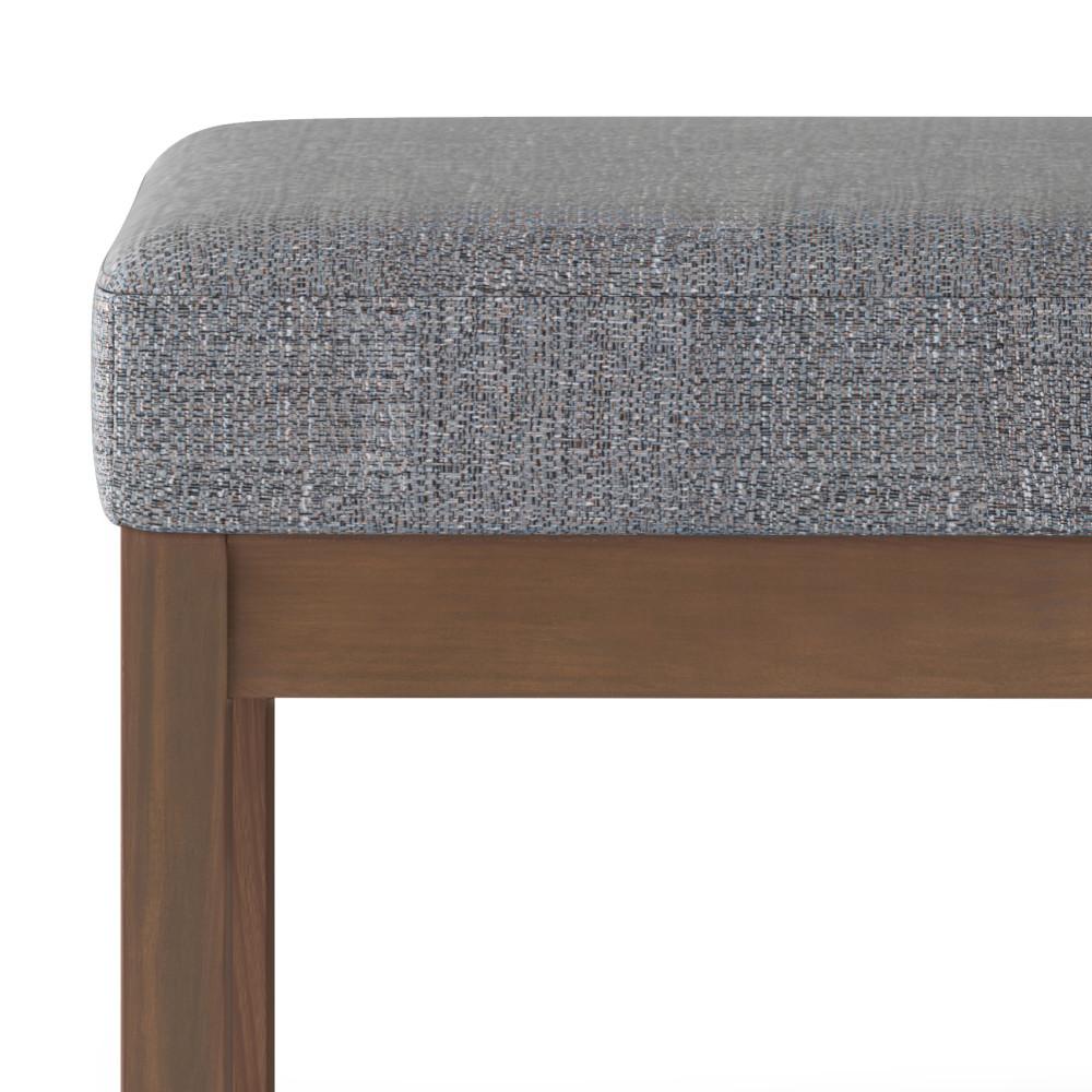 Pebble Grey Tweed Style Fabric | Milltown Footstool Small Ottoman Bench