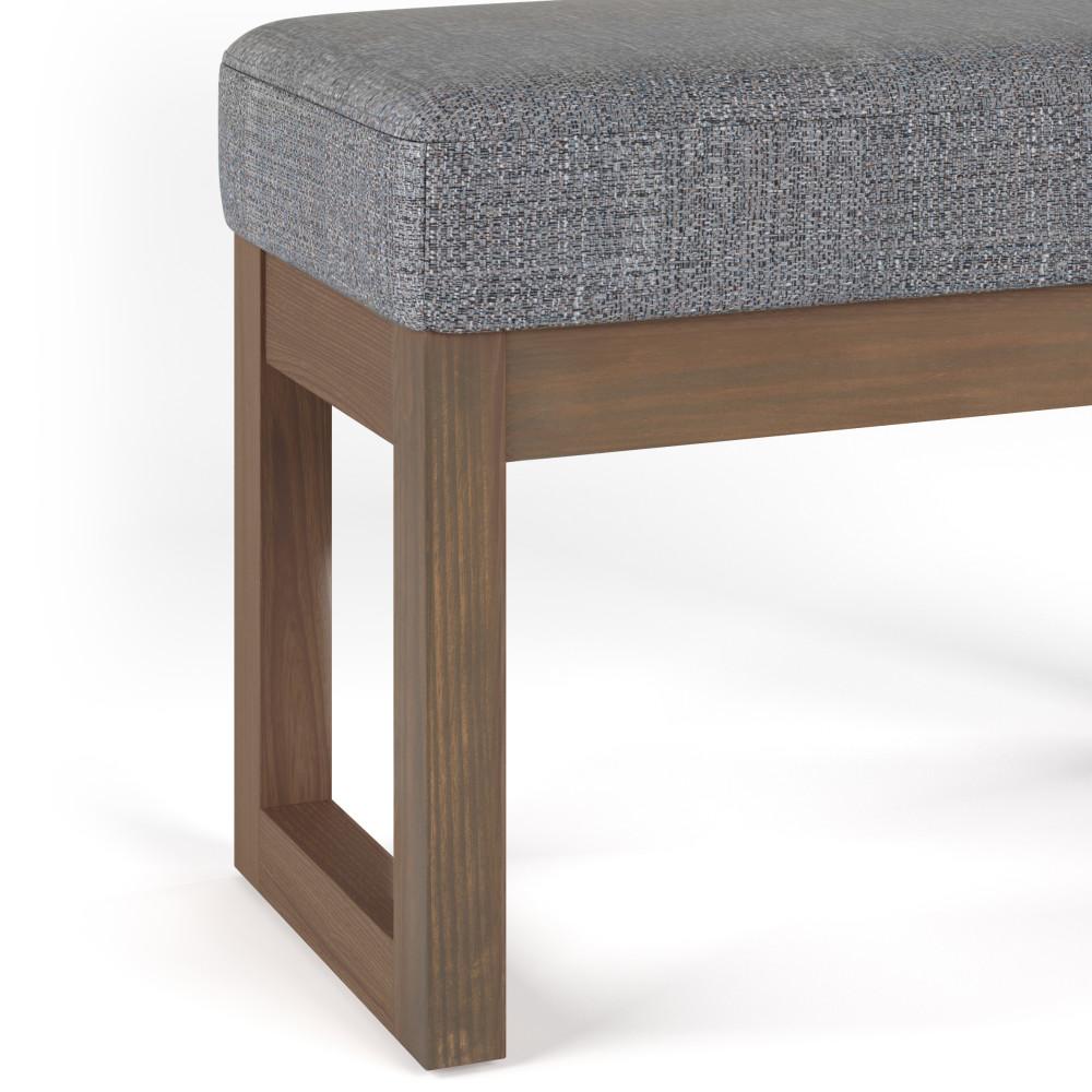 Pebble Grey Tweed Style Fabric | Milltown Footstool Small Ottoman Bench