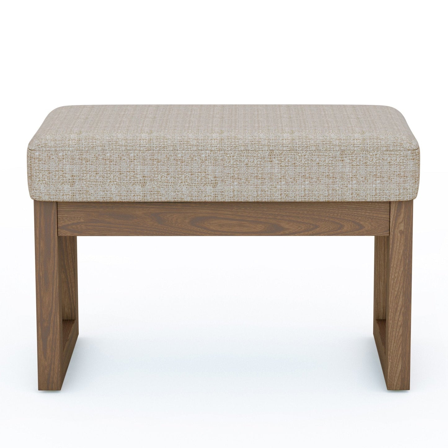 Platinum Tweed Style Fabric | Milltown Footstool Small Ottoman Bench