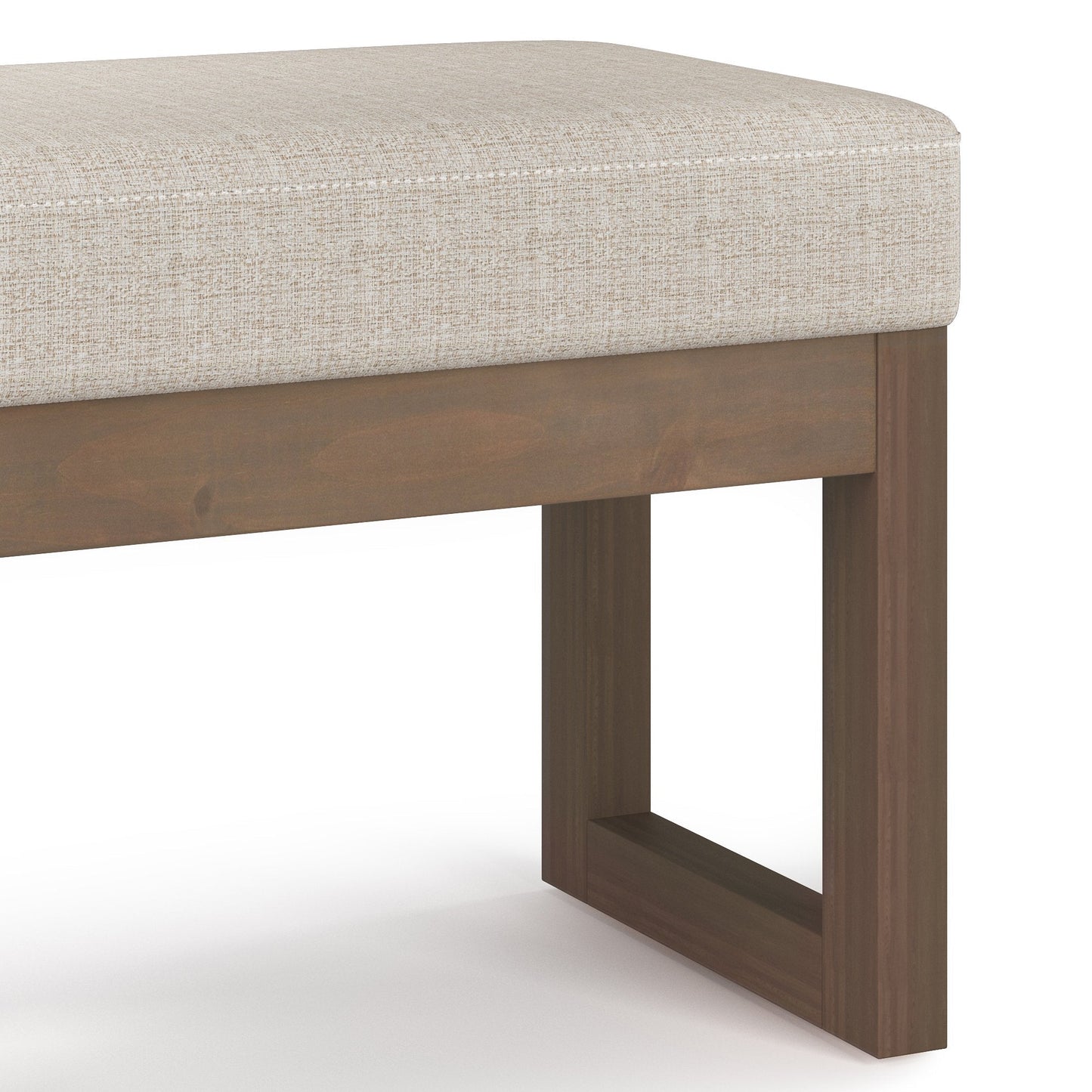 Platinum Tweed Style Fabric | Milltown Footstool Small Ottoman Bench