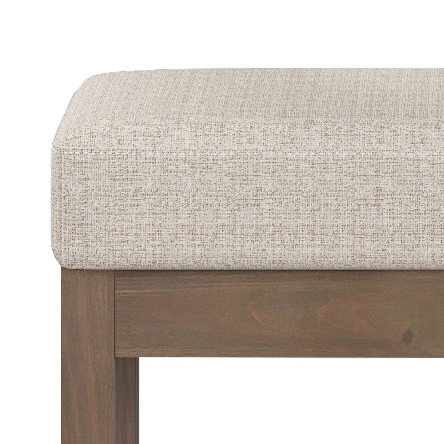 Platinum Tweed Style Fabric | Milltown Footstool Small Ottoman Bench