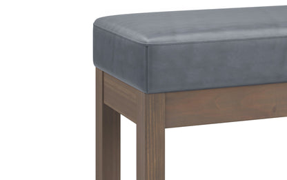 Stone Grey Vegan Leather | Milltown Footstool Small Ottoman Bench