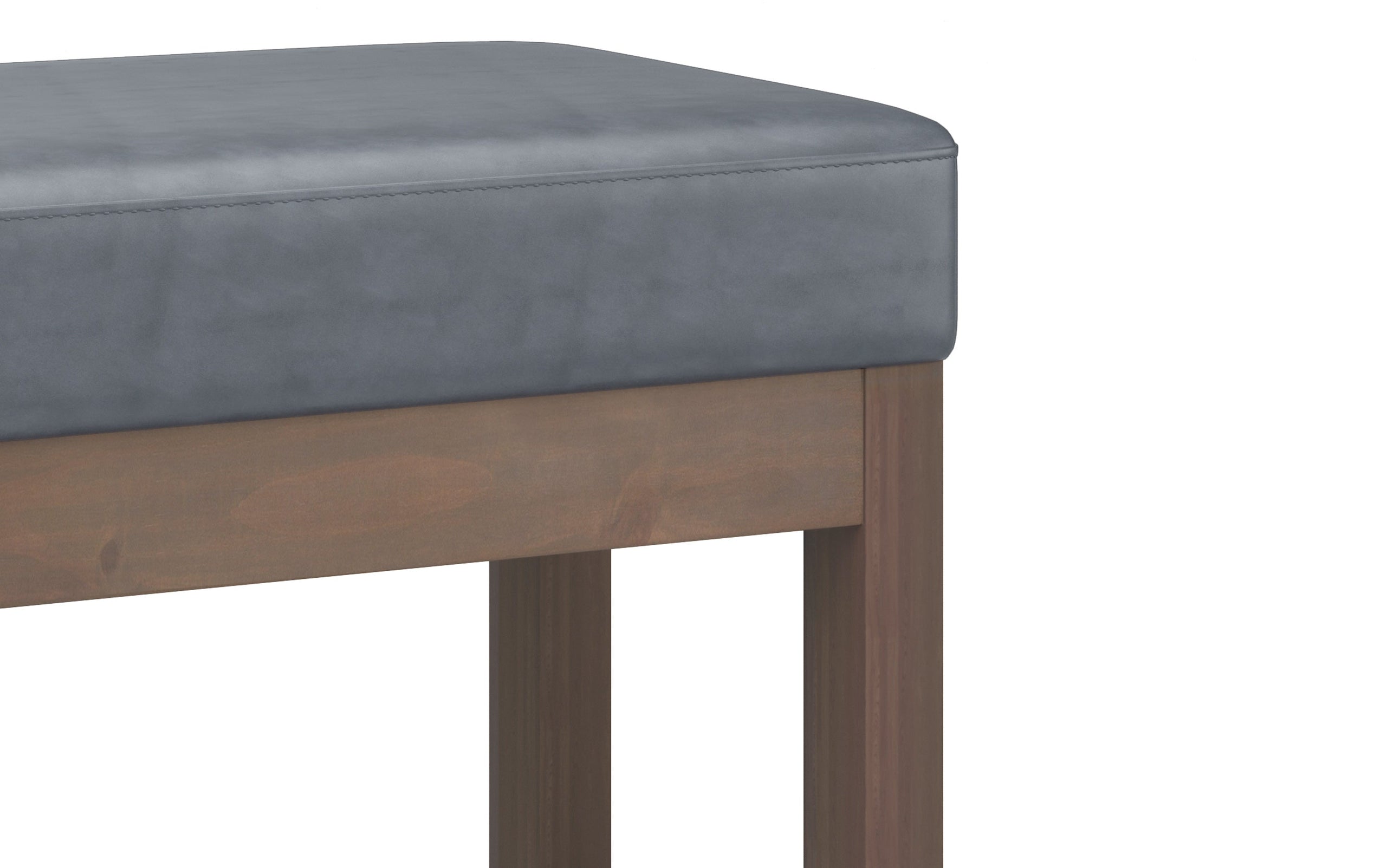 Stone Grey Vegan Leather | Milltown Footstool Small Ottoman Bench