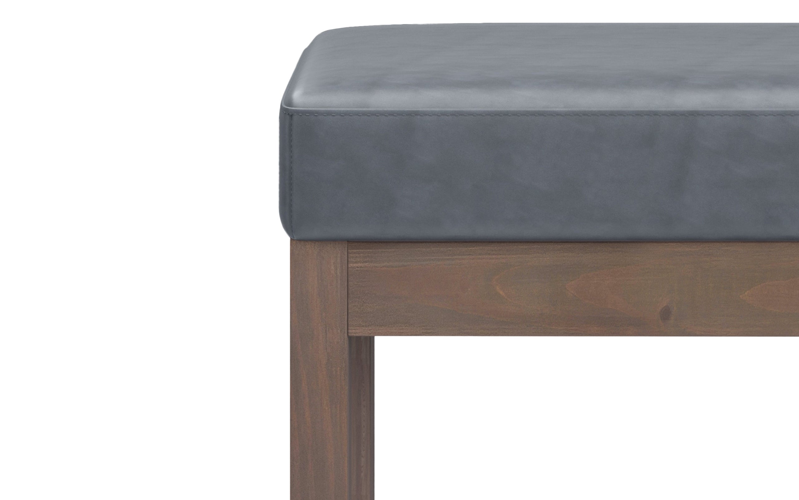 Stone Grey Vegan Leather | Milltown Footstool Small Ottoman Bench