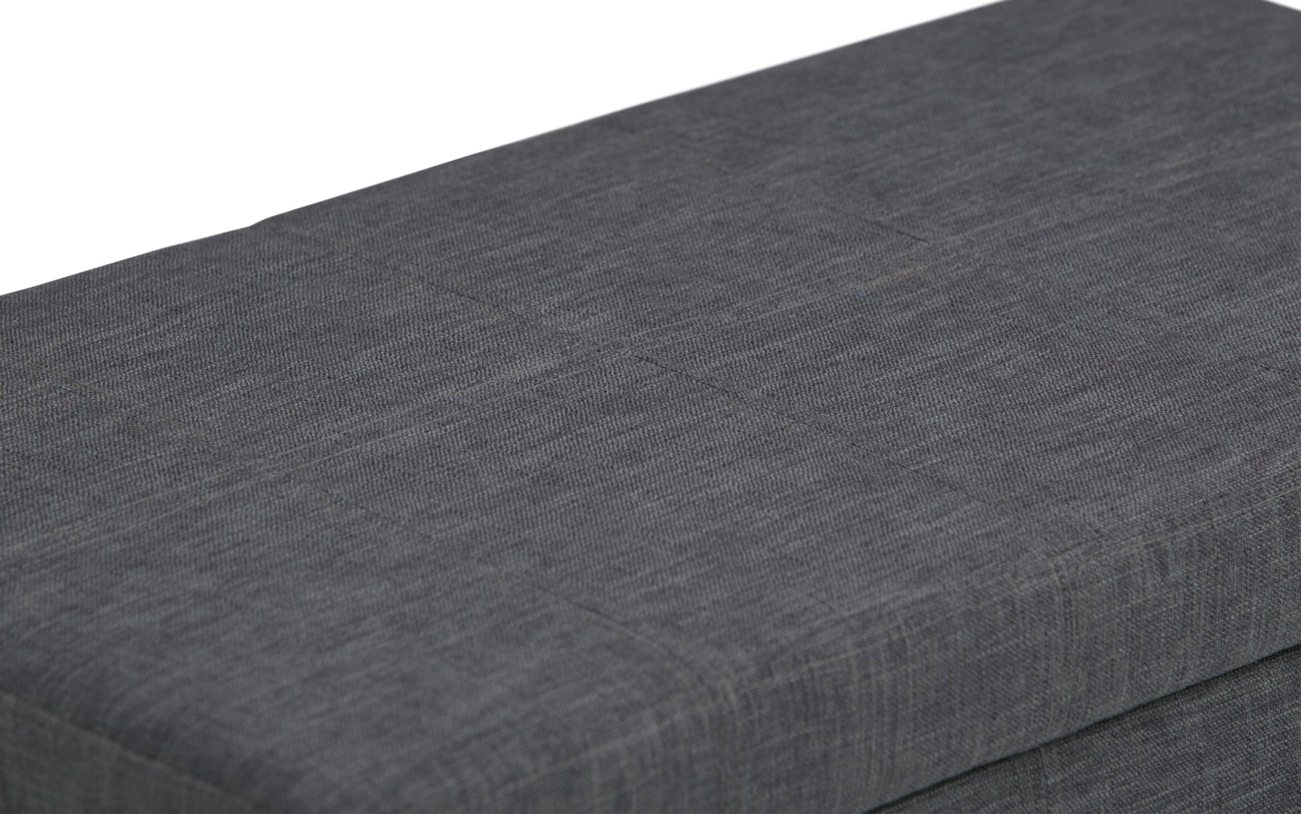 Slate Grey Linen Style Fabric | Amelia Storage Ottoman Bench