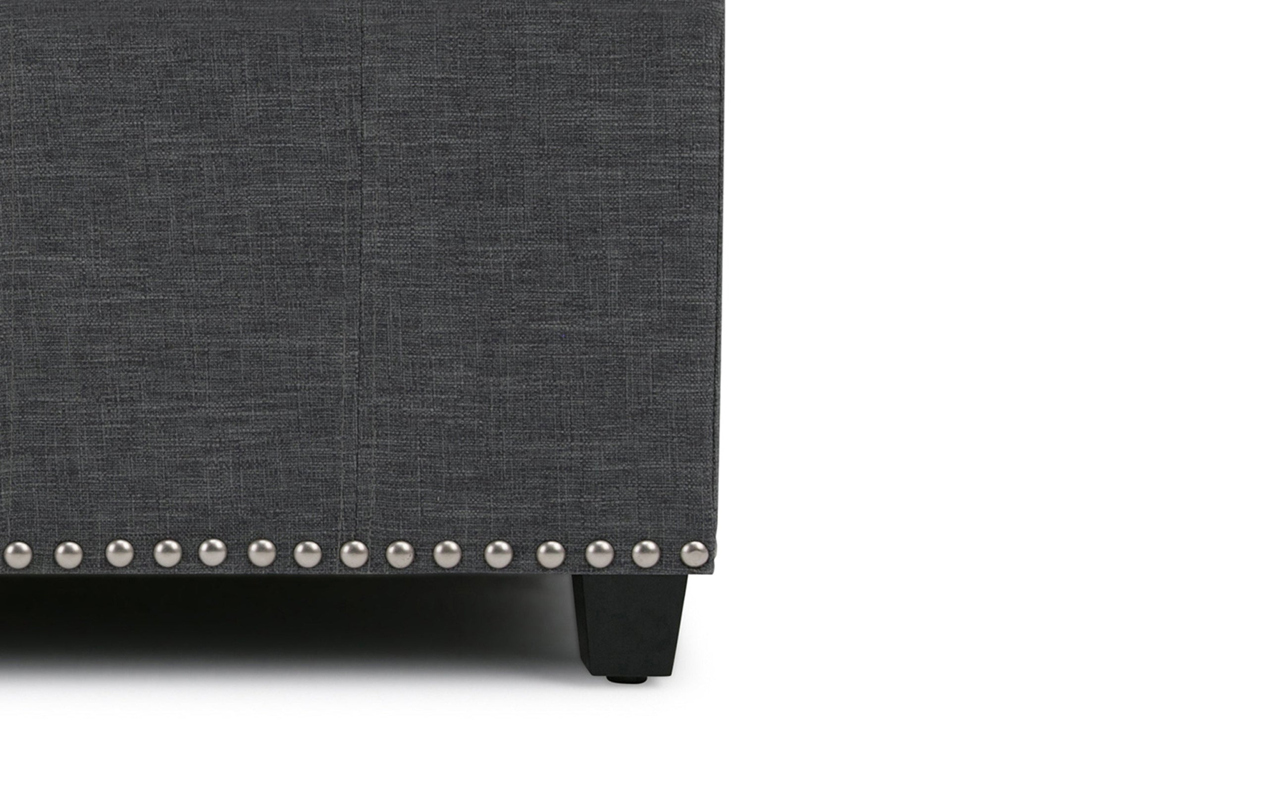 Slate Grey Linen Style Fabric | Amelia Storage Ottoman Bench