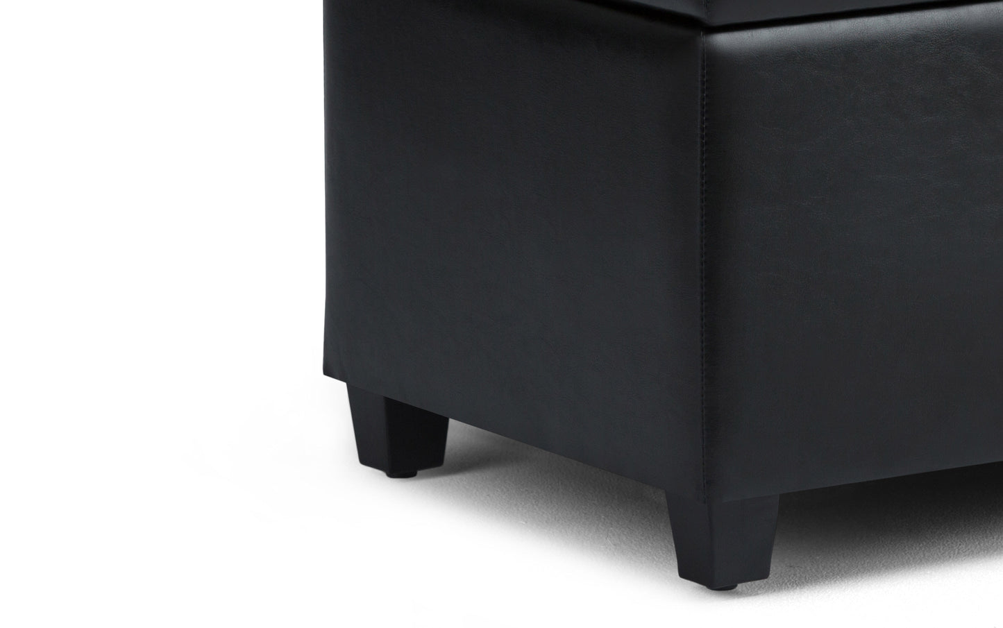 Midnight Black Vegan Leather | Sienna Storage Ottoman Bench