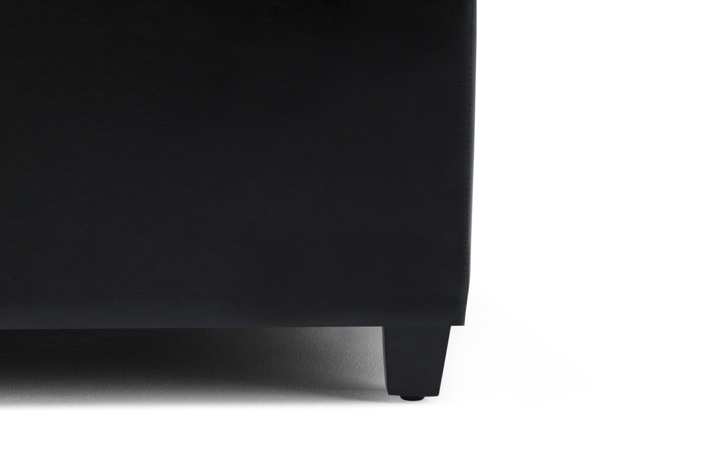 Midnight Black Vegan Leather | Sienna Storage Ottoman Bench