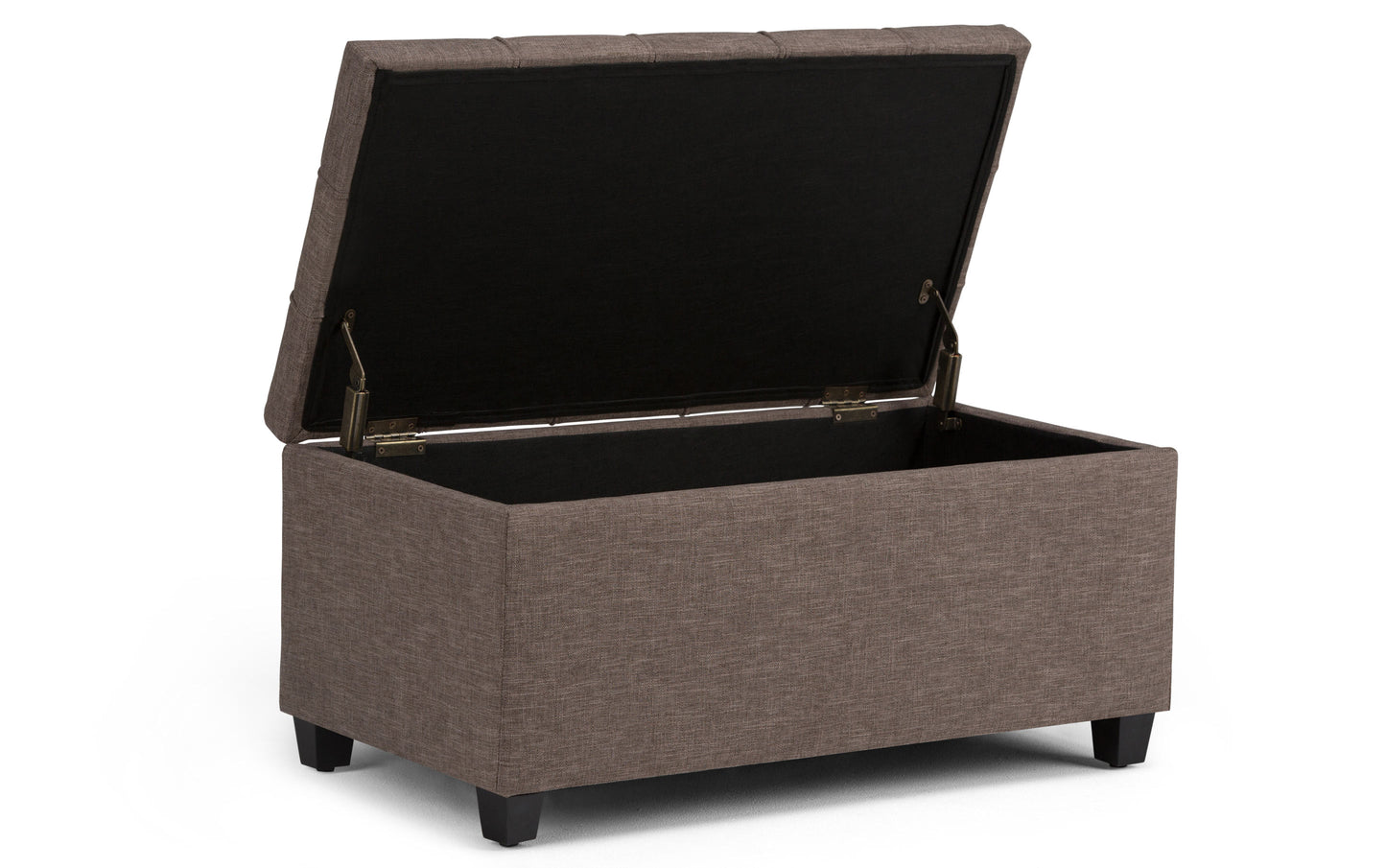 Fawn Brown Linen Style Fabric | Sienna Storage Ottoman Bench 