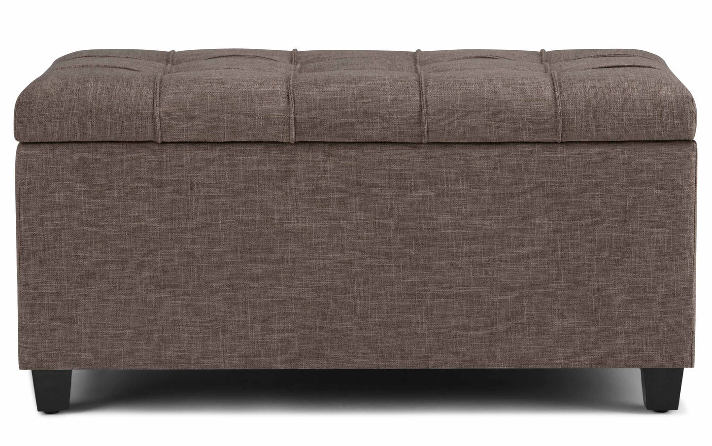 Fawn Brown Linen Style Fabric | Sienna Storage Ottoman Bench 