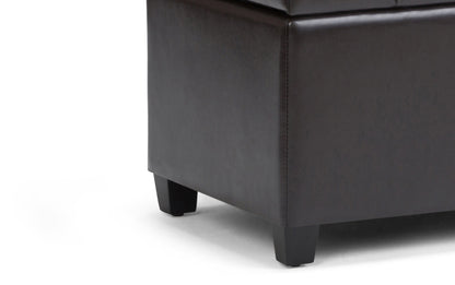 Tanners Brown Vegan Leather | Sienna Storage Ottoman Bench