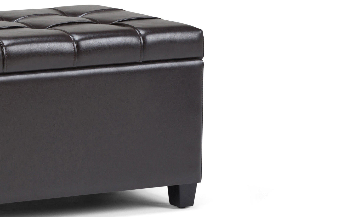 Tanners Brown Vegan Leather | Sienna Storage Ottoman Bench