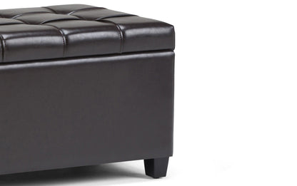 Tanners Brown Vegan Leather | Sienna Storage Ottoman Bench