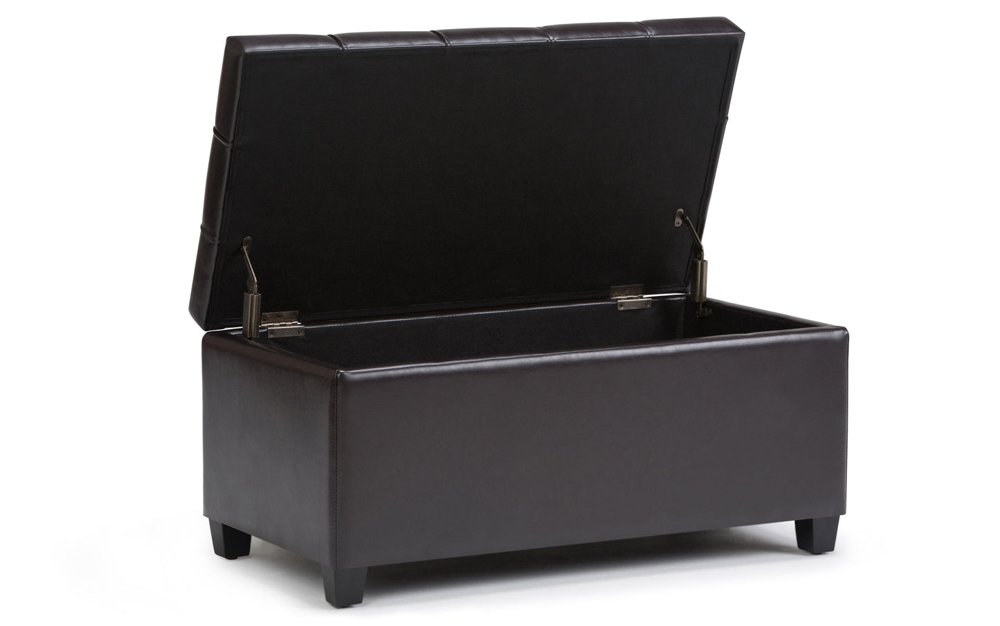 Tanners Brown Vegan Leather | Sienna Storage Ottoman Bench