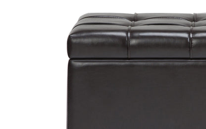 Tanners Brown Vegan Leather | Sienna Storage Ottoman Bench