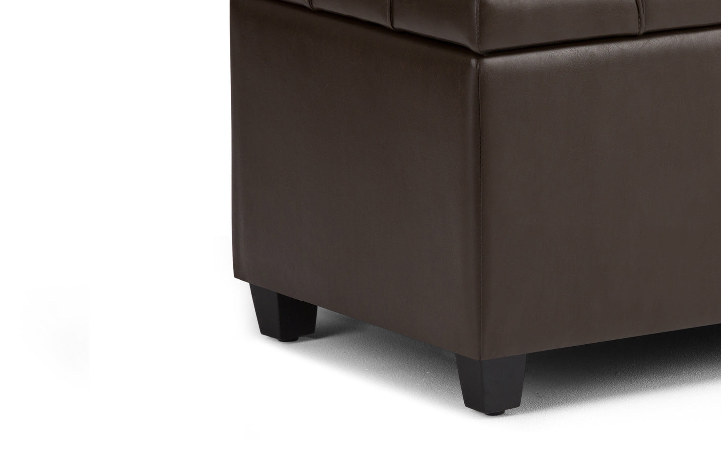 Chocolate Brown Vegan Leather | Sienna Storage Ottoman Bench