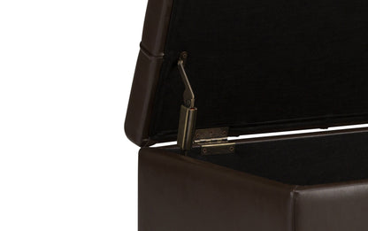 Chocolate Brown Vegan Leather | Sienna Storage Ottoman Bench