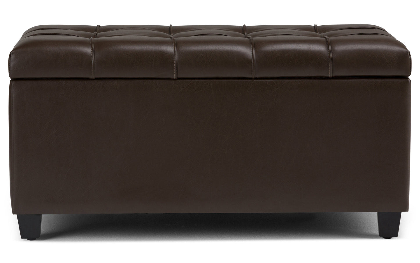 Chocolate Brown Vegan Leather | Sienna Storage Ottoman Bench