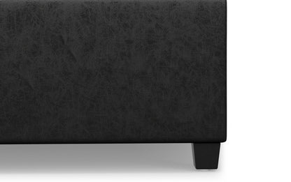 Distressed Black Distressed Vegan Leather | Sienna Storage Ottoman Bench