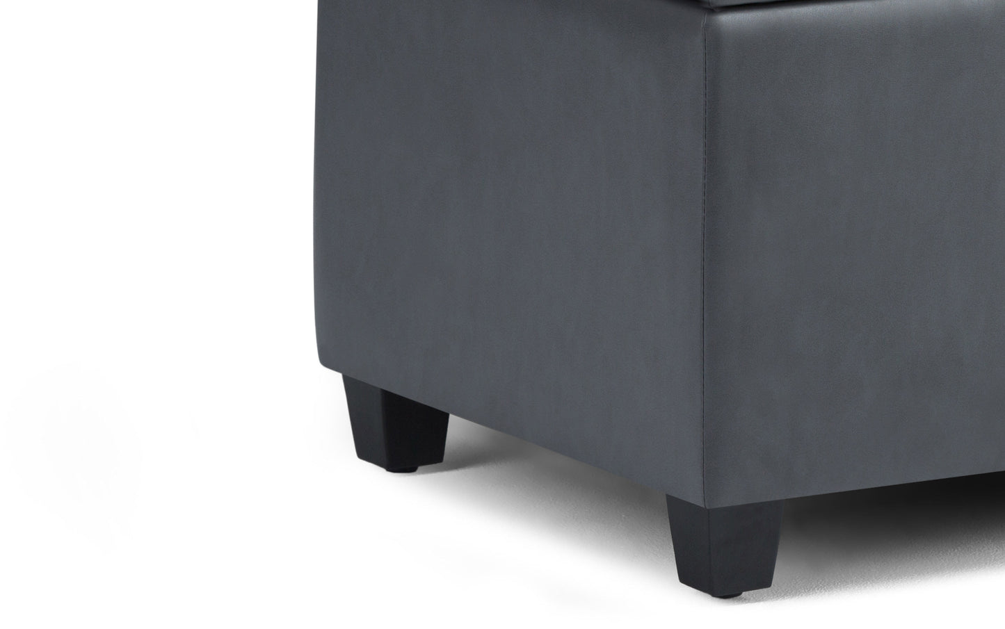 Stone Grey Vegan Leather | Sienna Storage Ottoman Bench