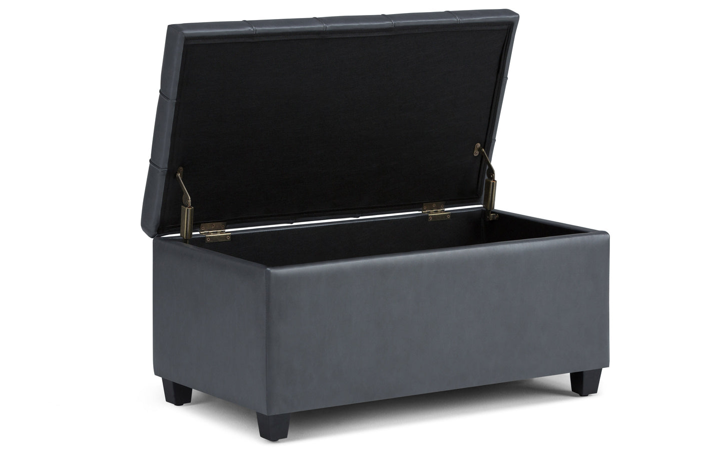 Stone Grey Vegan Leather | Sienna Storage Ottoman Bench