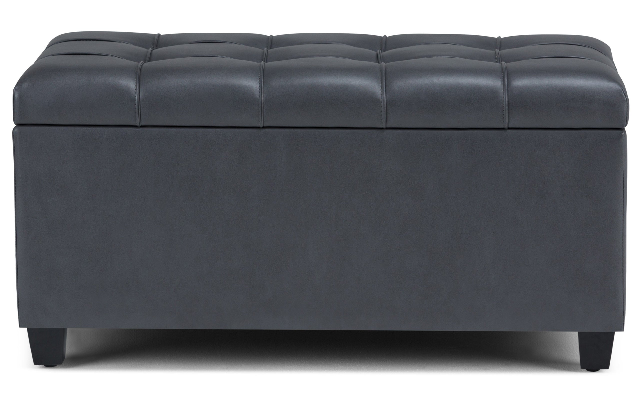 Stone Grey Vegan Leather | Sienna Storage Ottoman Bench