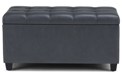 Stone Grey Vegan Leather | Sienna Storage Ottoman Bench