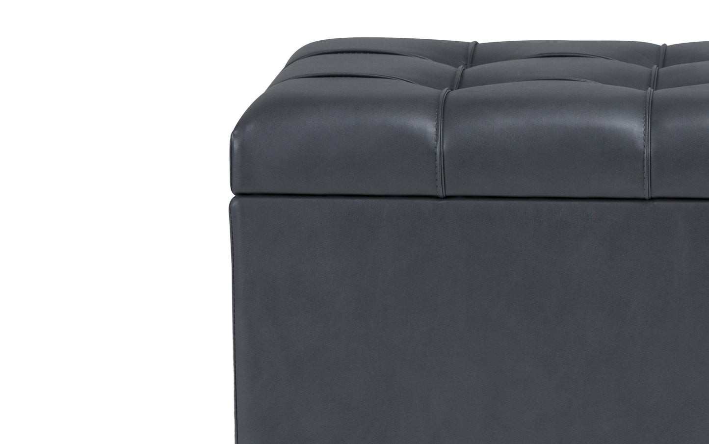 Stone Grey Vegan Leather | Sienna Storage Ottoman Bench