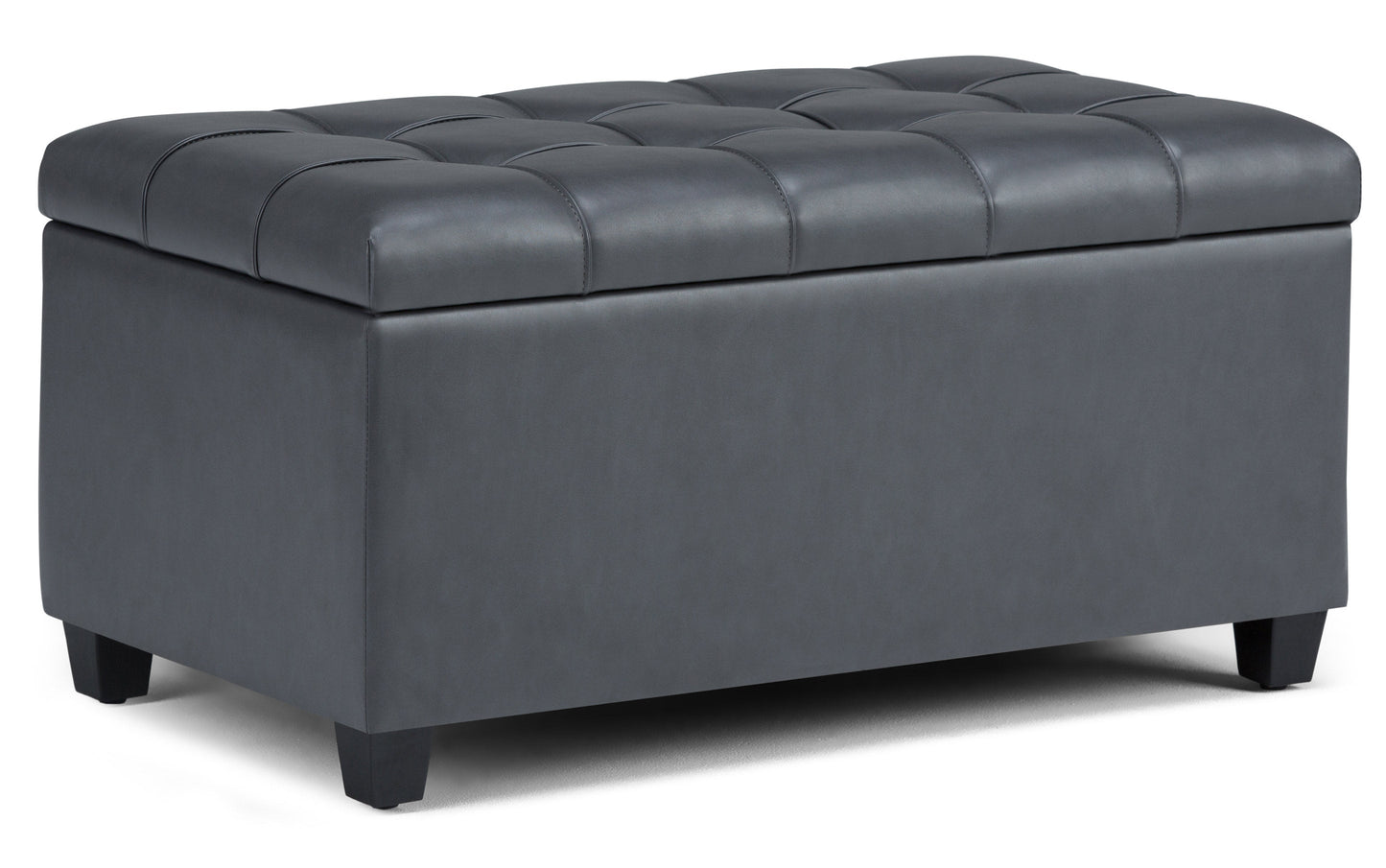 Stone Grey Vegan Leather | Sienna Storage Ottoman Bench