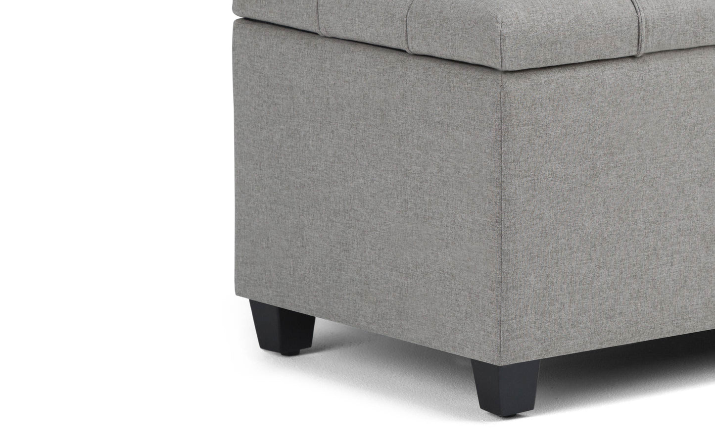 Dove Grey Linen Style Fabric | Sienna Storage Ottoman Bench