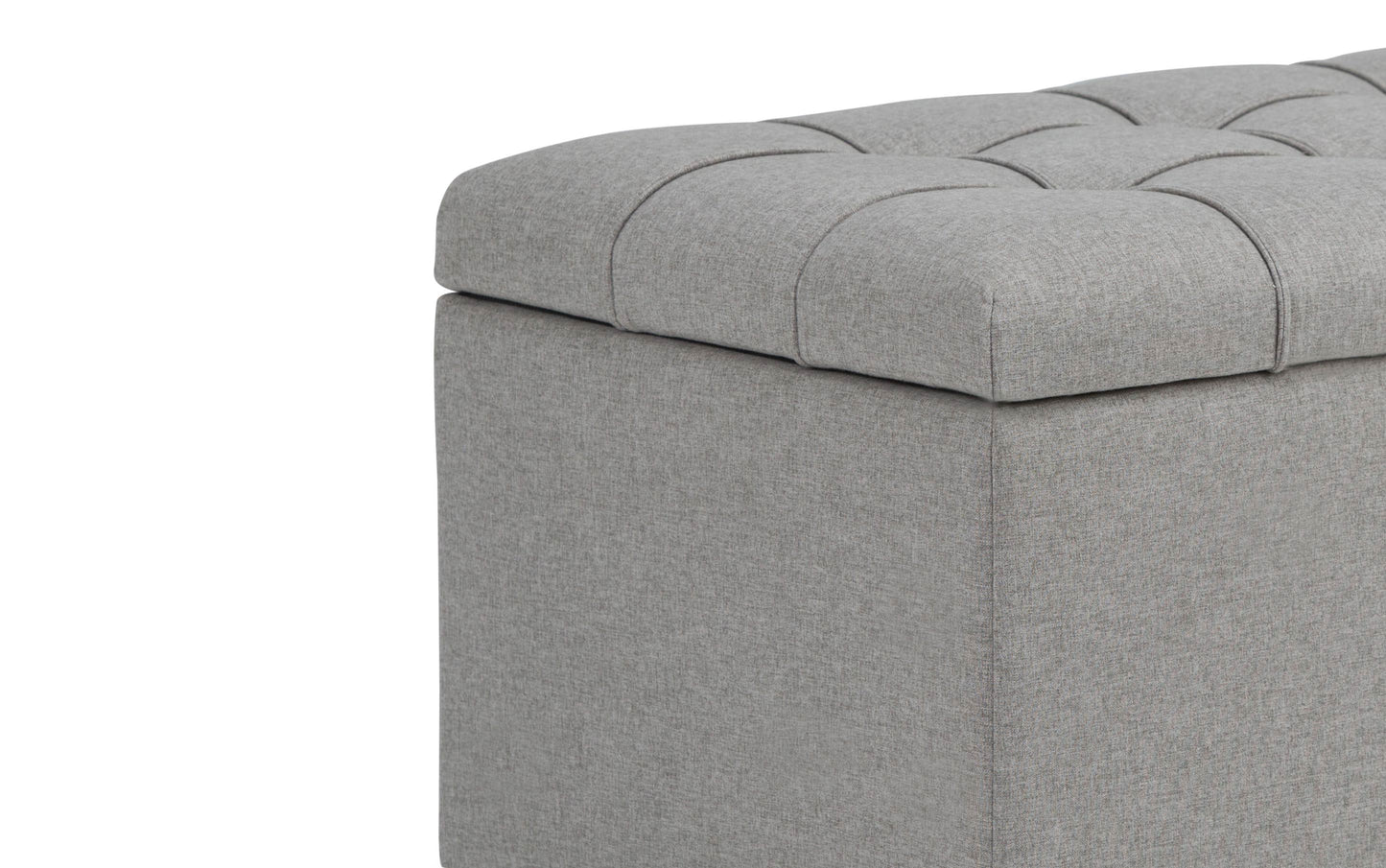 Dove Grey Linen Style Fabric | Sienna Storage Ottoman Bench