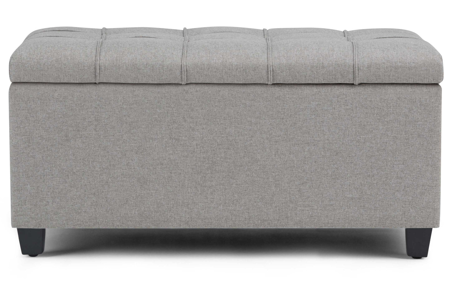 Dove Grey Linen Style Fabric | Sienna Storage Ottoman Bench