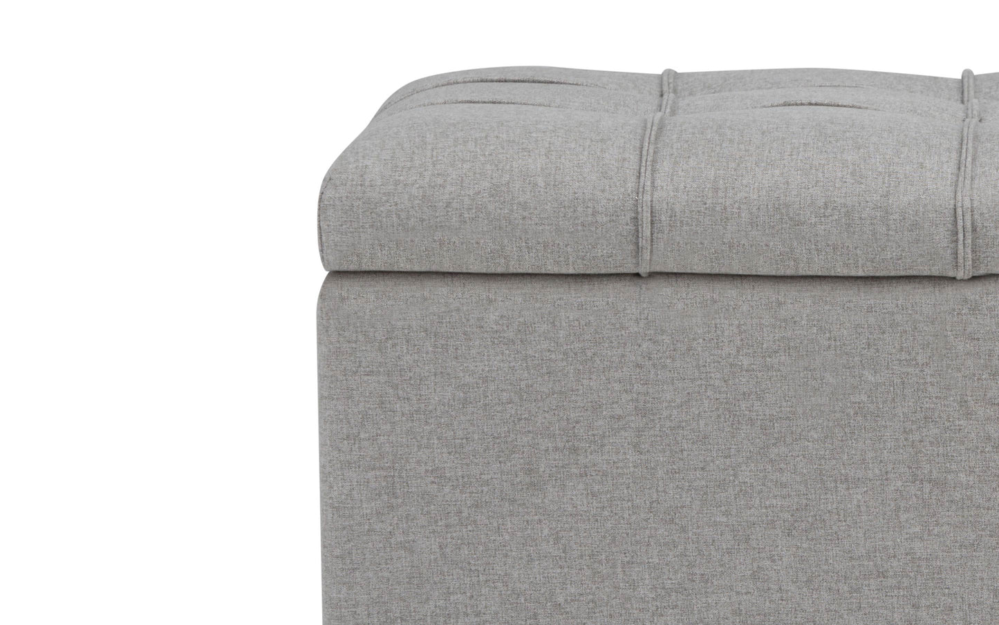 Dove Grey Linen Style Fabric | Sienna Storage Ottoman Bench