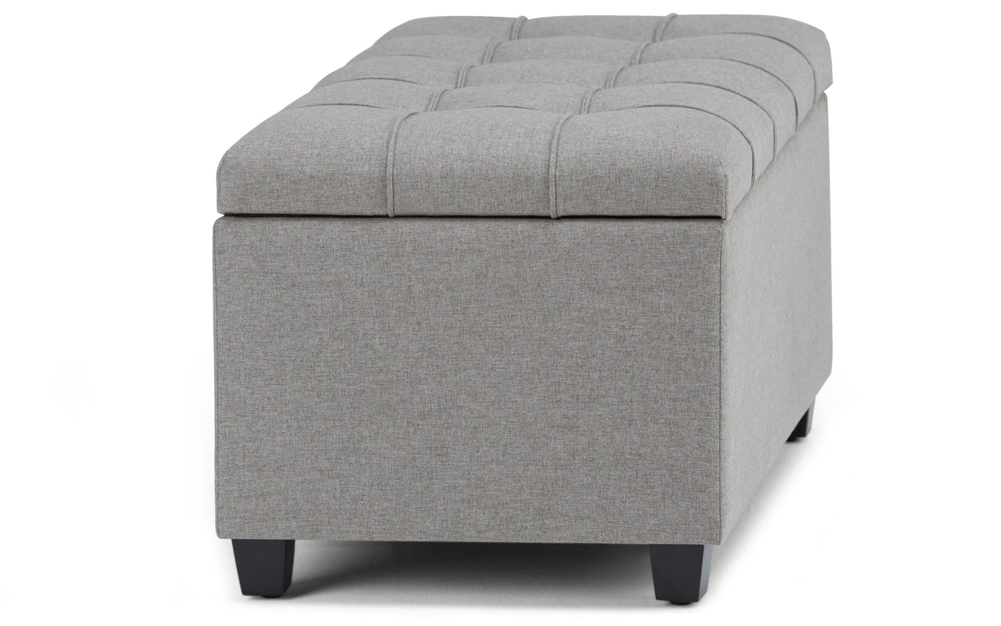 Dove Grey Linen Style Fabric | Sienna Storage Ottoman Bench