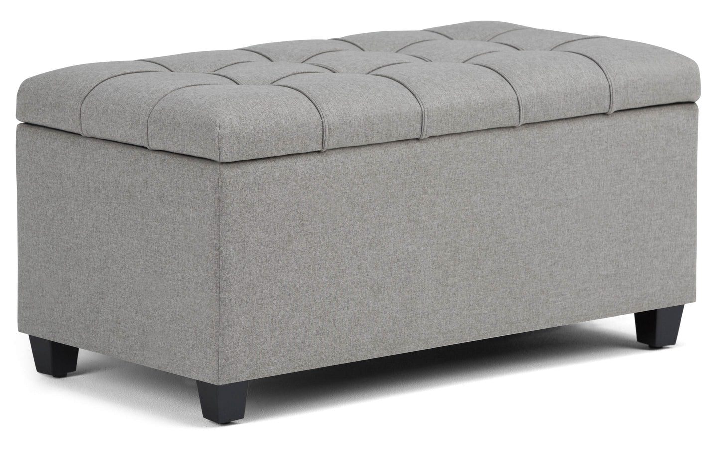 Dove Grey Linen Style Fabric | Sienna Storage Ottoman Bench