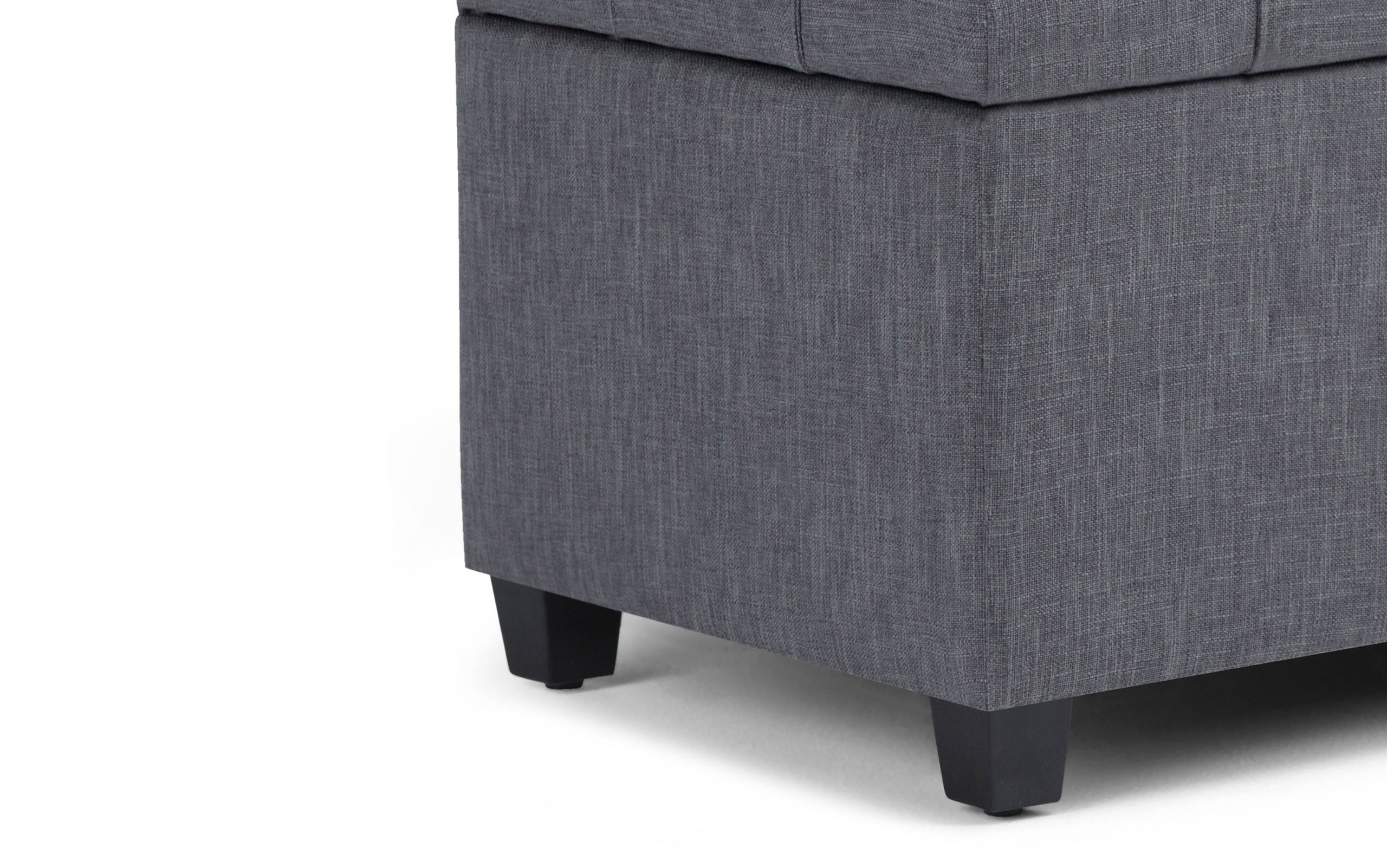 Slate Grey Linen Style Fabric | Sienna Storage Ottoman Bench