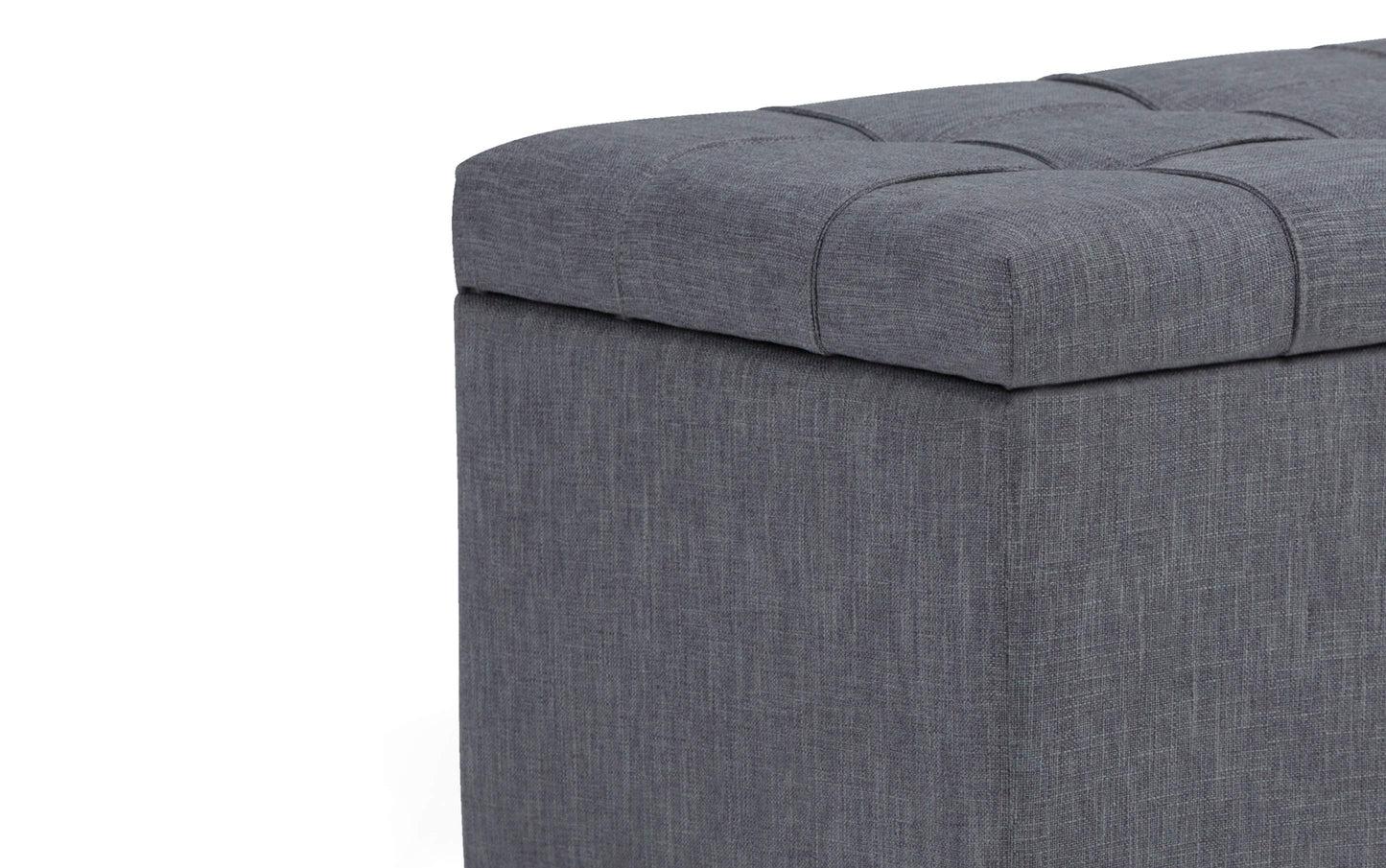 Slate Grey Linen Style Fabric | Sienna Storage Ottoman Bench