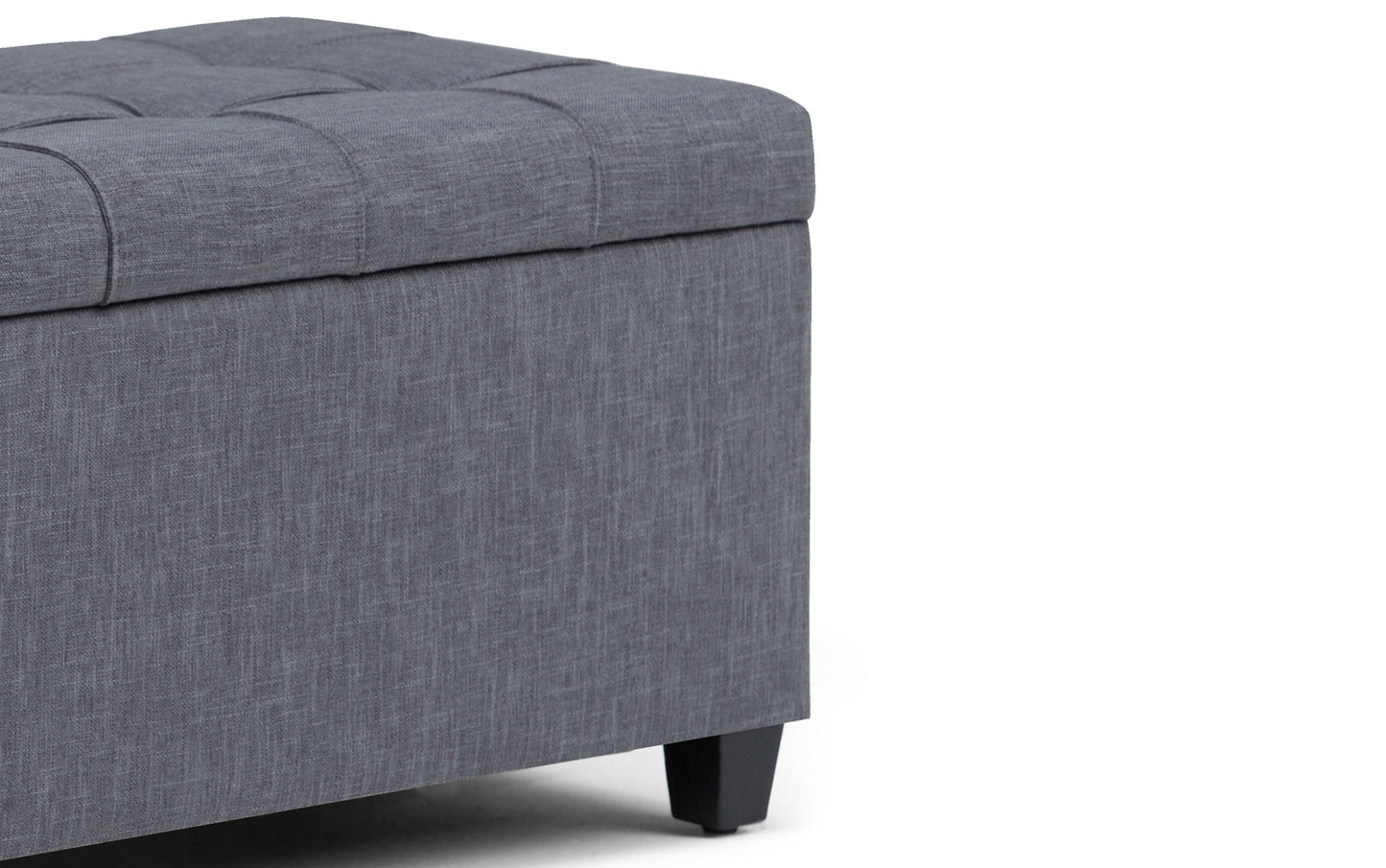 Slate Grey Linen Style Fabric | Sienna Storage Ottoman Bench