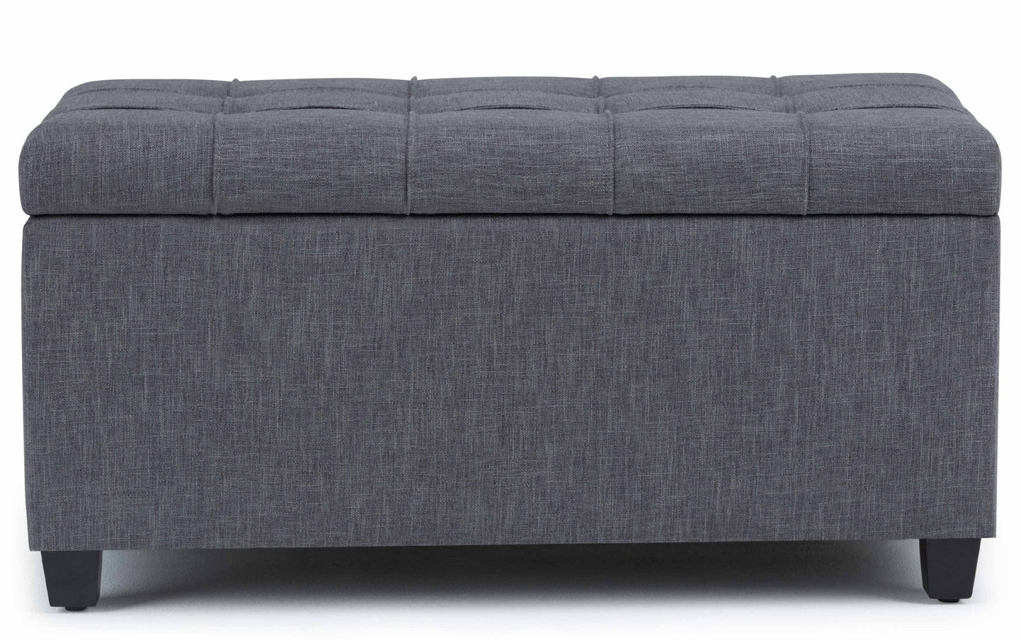 Slate Grey Linen Style Fabric | Sienna Storage Ottoman Bench