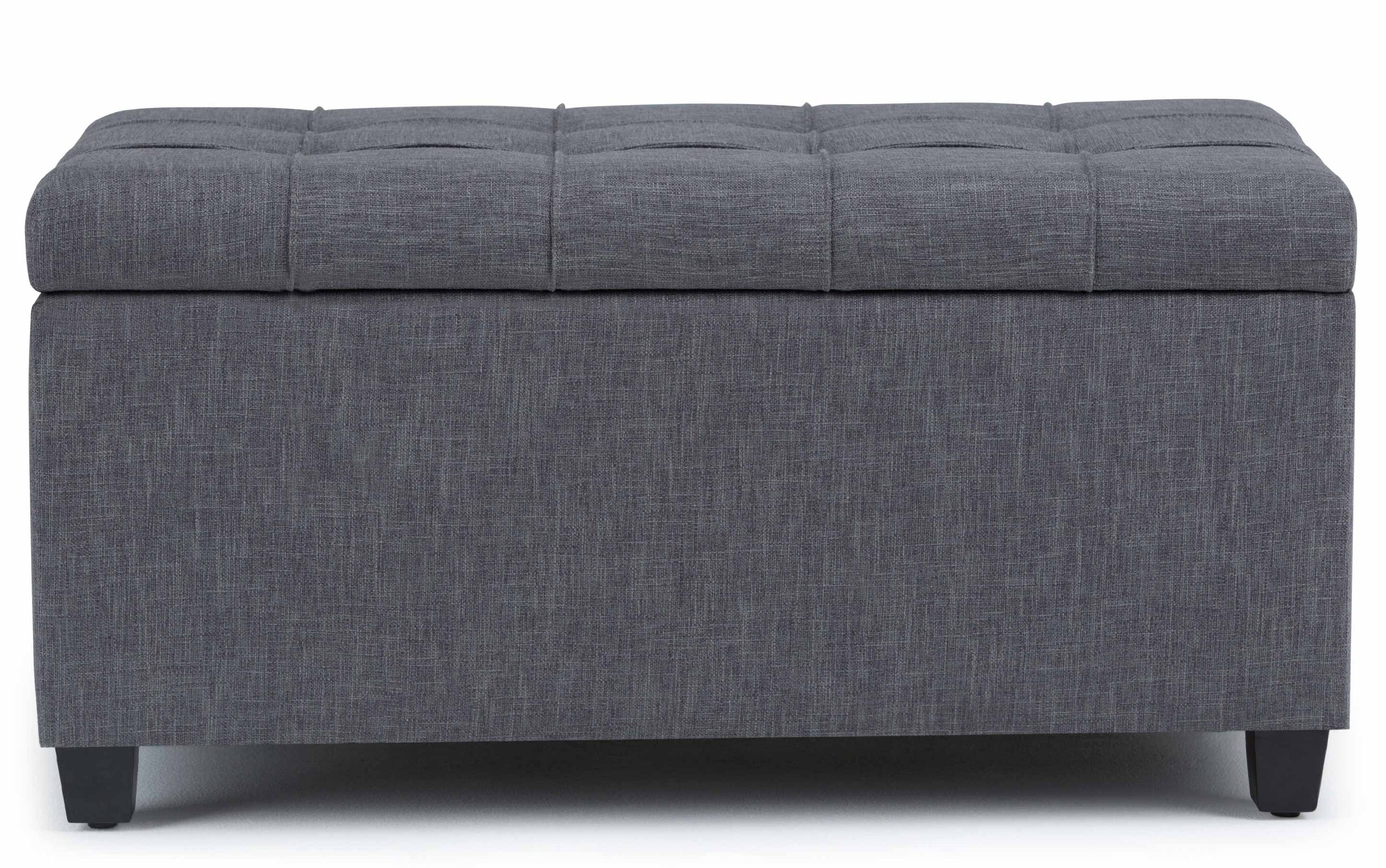 Slate Grey Linen Style Fabric | Sienna Storage Ottoman Bench