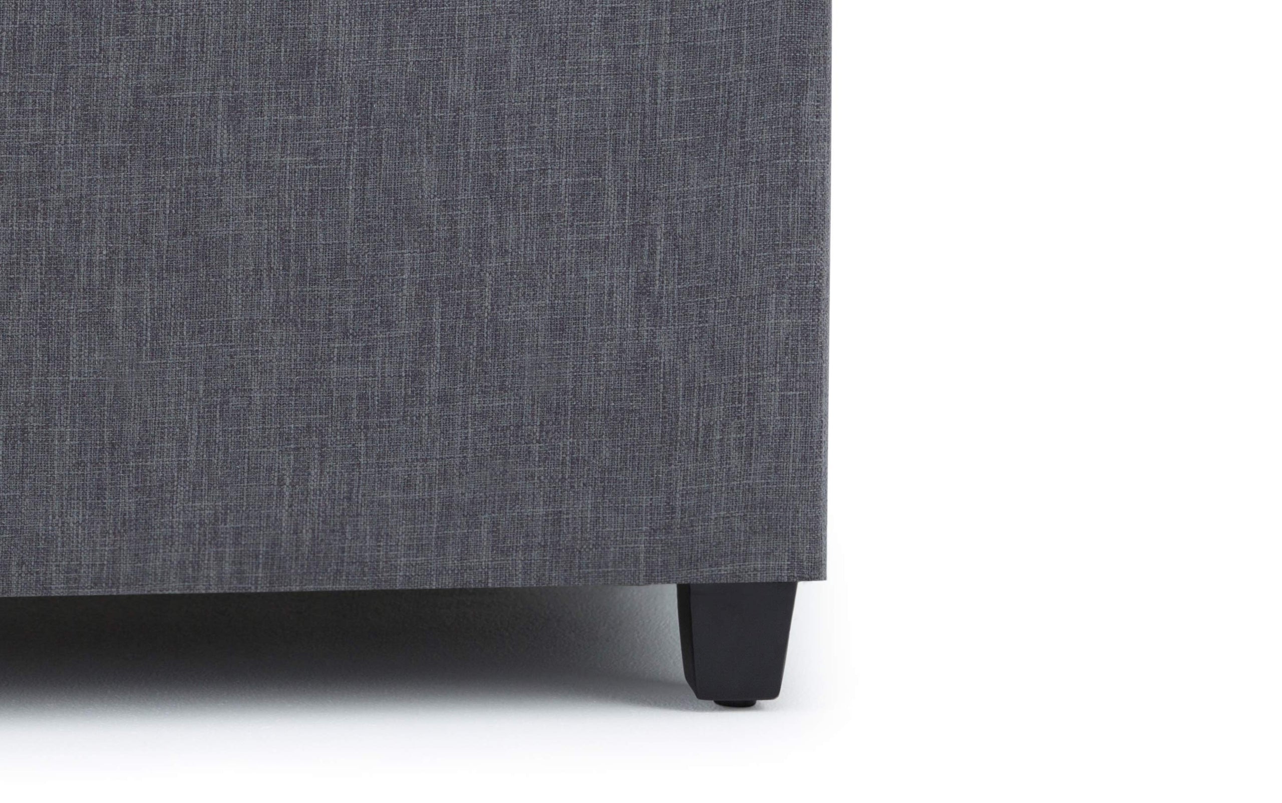 Slate Grey Linen Style Fabric | Sienna Storage Ottoman Bench