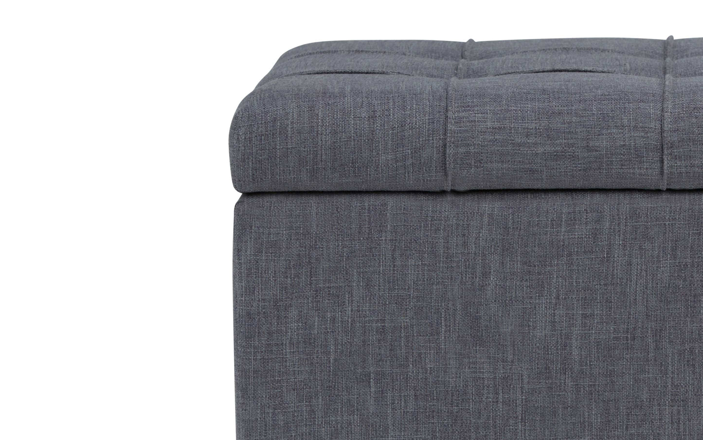 Slate Grey Linen Style Fabric | Sienna Storage Ottoman Bench