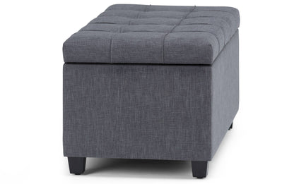 Slate Grey Linen Style Fabric | Sienna Storage Ottoman Bench