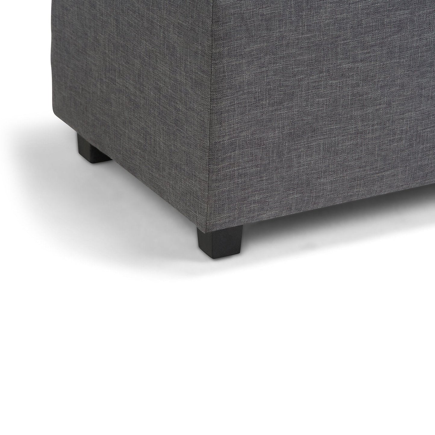 Slate Grey Linen Style Fabric | Darcy Storage Ottoman Bench