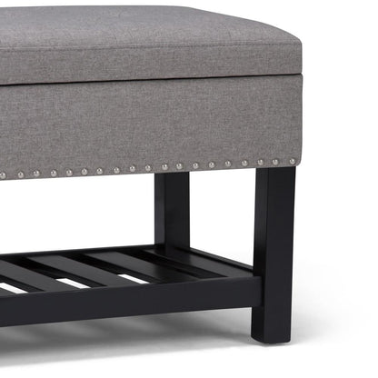 Dove Grey Linen Style Fabric | Lomond Storage Ottoman Bench