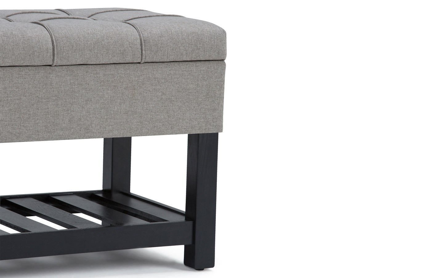 Dove Grey Linen Style Fabric | Saxon Storage Ottoman Bench