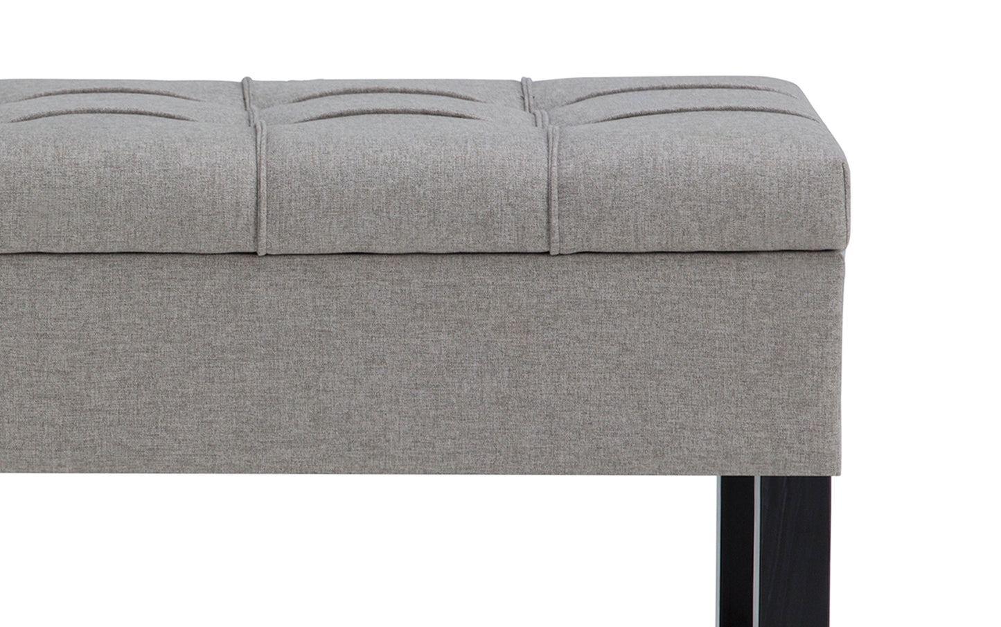 Dove Grey Linen Style Fabric | Saxon Storage Ottoman Bench