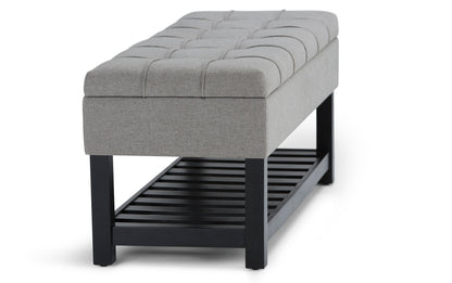 Dove Grey Linen Style Fabric | Saxon Storage Ottoman Bench